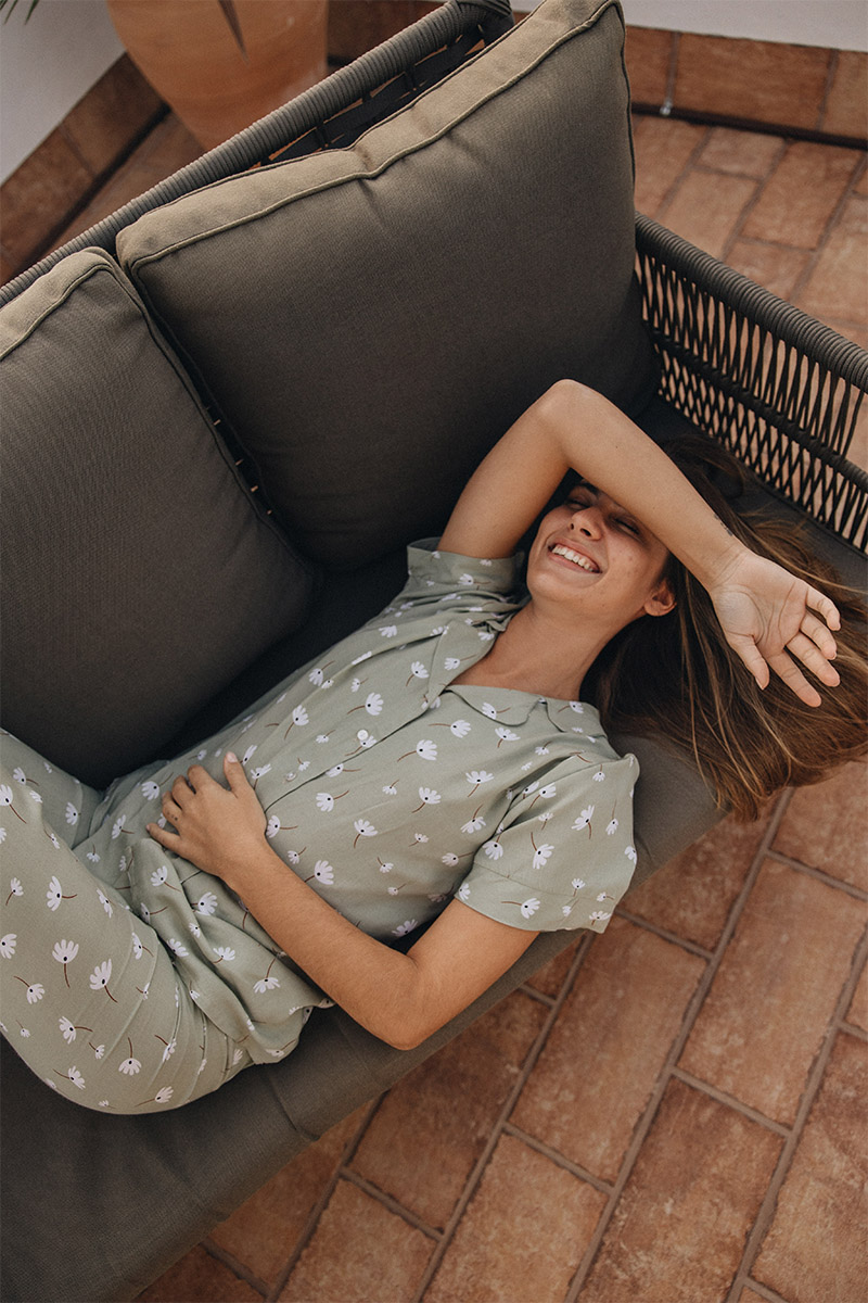 Pijama Verde Largo Super Suave