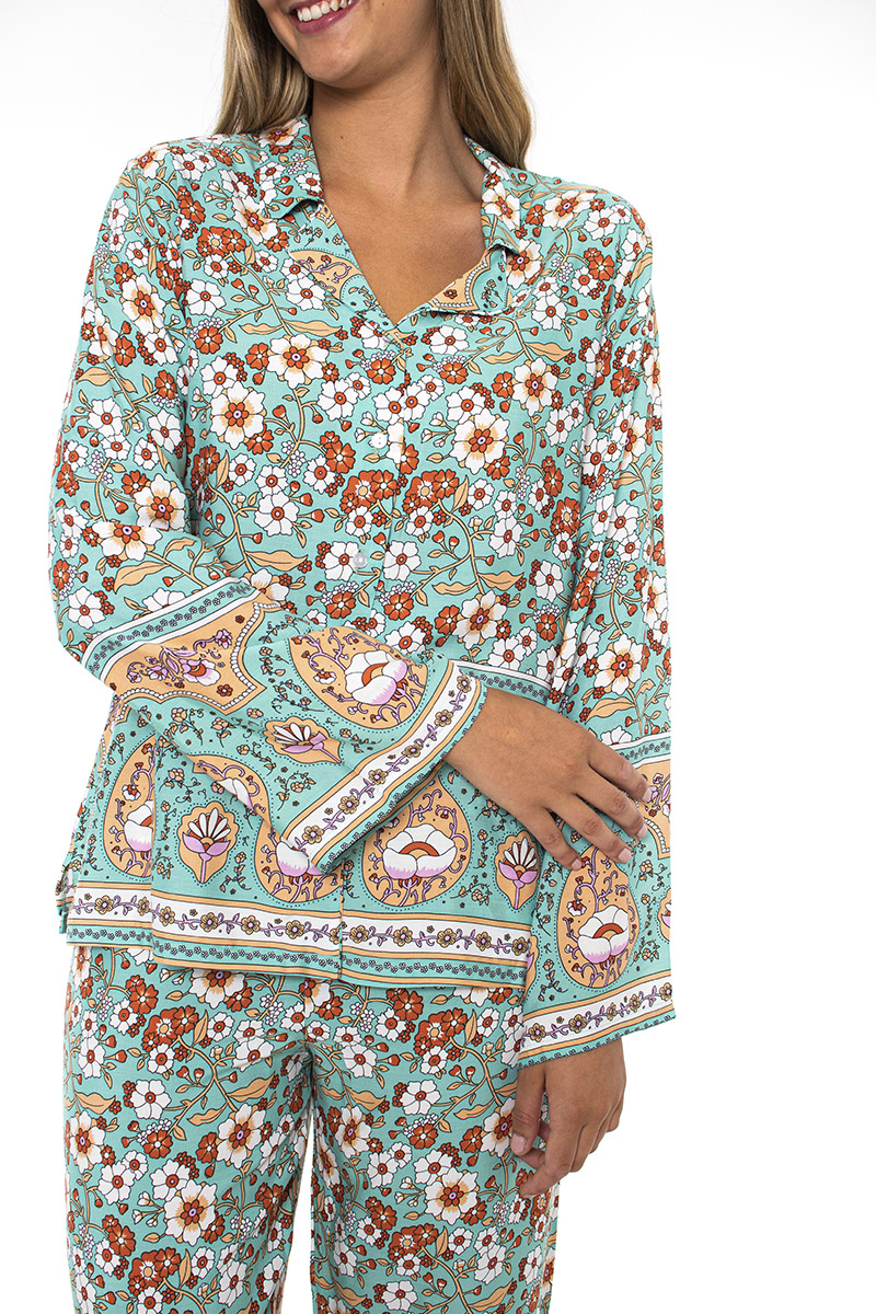 Pijama Estampado Floral Botones